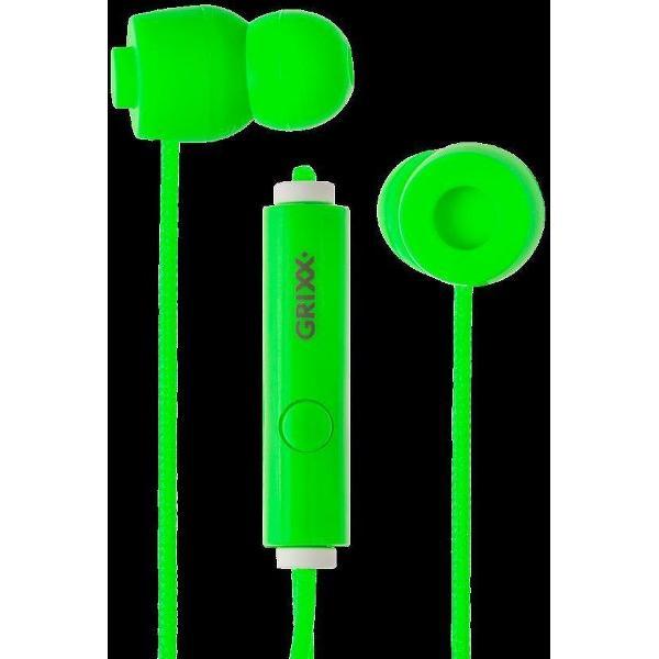 Grixx Optimum In-Ear oordopjes - 10mm Driver - Microfoon - Groen
