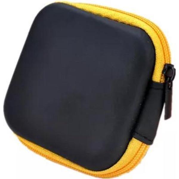 Oortjes opberg hoesje - Case - Etui - Organizer - Voor oordopjes en laadkabels - USB - Geel