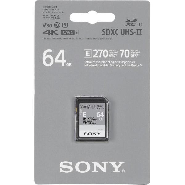 Sony SDXC E series 64GB UHS-II Class 10 U3 V30