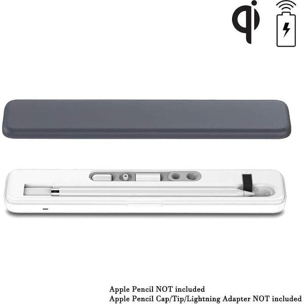 DrPhone Apple Pencil 1st generatie Wireless Oplaad Case - Ondersteuning Qi Draadloze oplaadfunctie + Opbergbox – Wit/Grijs