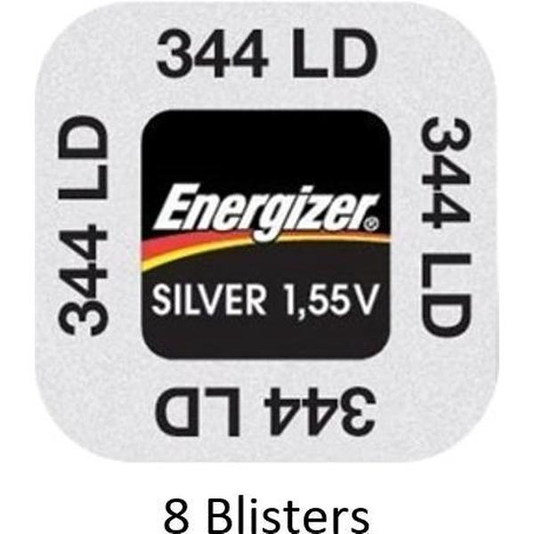 8 stuks (8 blisters a 1 stuk) Energizer Zilver Oxide Knoopcel 344/350 LD 1.55V