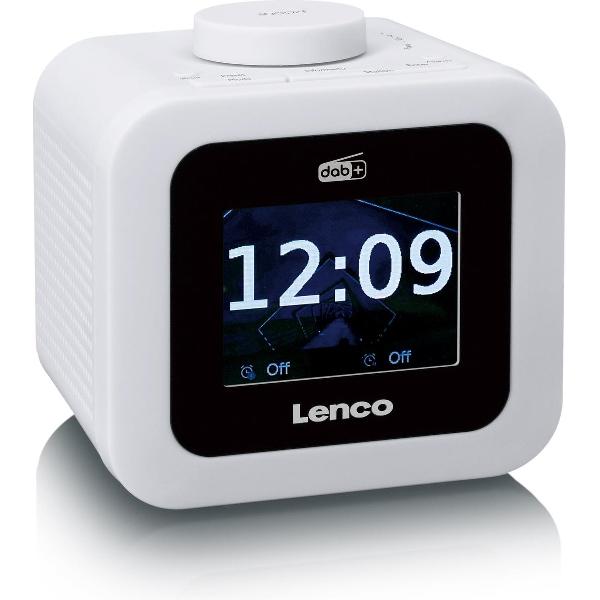 Lenco CR-620 - Wekkerradio met DAB+ en AUX-uitgang - Wit