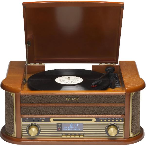 Denver MRD-51 - Retro Platenspeler en DAB+ radio - Hout
