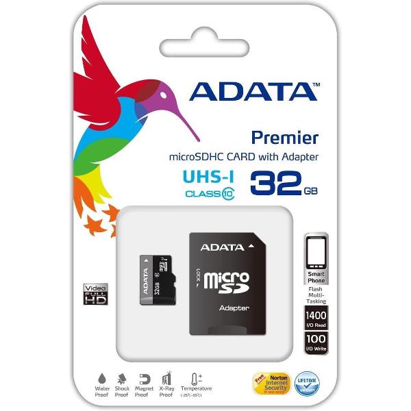 ADATA Premier Micro SDHC UHS-I U1 Class10 32GB 32GB Micro SDHC Class 10 flashgeheugen