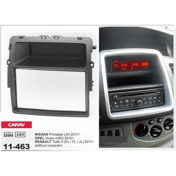 2-DIN Renault Trafic II (EL / FL / JL) 2011-2014 / OPEL Vivaro (X83) 2010-2014 / NISSAN Primastar (J4) 2011-2014 w/o car computer inbouwpaneel Audiovolt 11-463