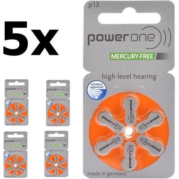 30 Stuks - Power One by Varta 13 / PR48 / P13 1,45V Gehoorapparaat batterijen - Kwikvrij