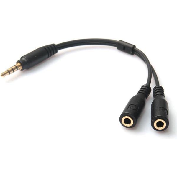 Male to 2 female Stereo Aux kabeltje