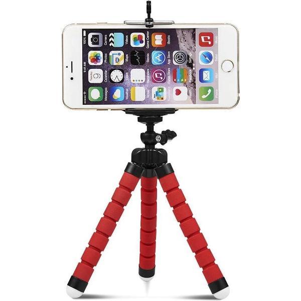 Doodadeals® Tripod Smartphone – Tripod geschikt voor iPhone – Mini Statief geschikt voor iPhone – Tafelstatief - Octopus Tripod – Tripod Telefoon – Ook Camera & GoPro - Bluetooth Afstandsbediening – Rood