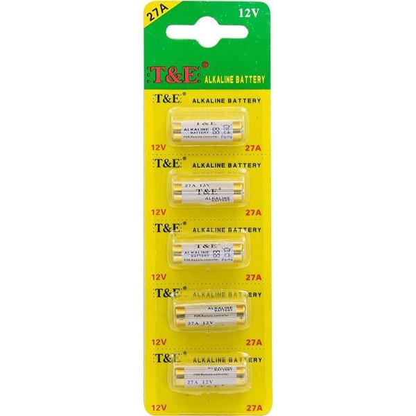 T&E Alkaline Batterij 12V / 27A (5 stuks)