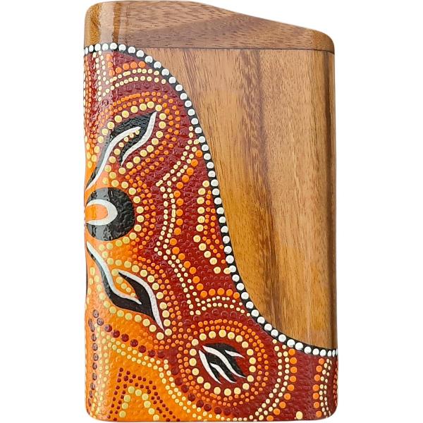 LIDAH® Didgeridoo Instrument – Box Travel Didge – 22cm – Anti Snurk – Handgeschilderd Mahonie Hout