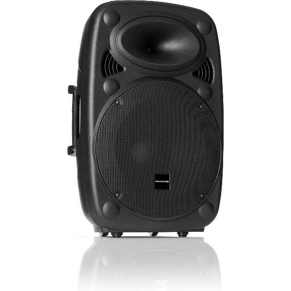 auna Pro Actieve PA-luidspreker , USB- en SD-poorten MP3 , geschikt als staande luidspreker en podiummonitor , 35 mm flensverbinding voor praktische montage