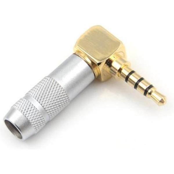 Dolphix 3,5mm Jack (m) connector - metaal / haaks 4-polig / stereo