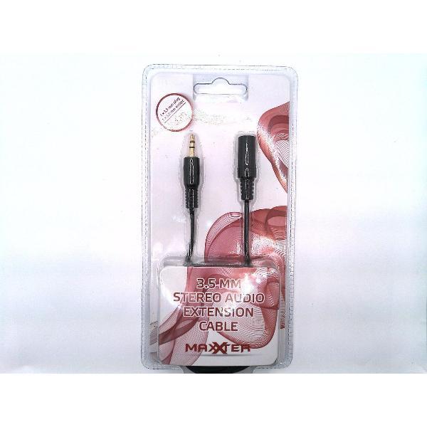 3,5 mm stereo audio- verlengkabel vergulde connectoren zwart