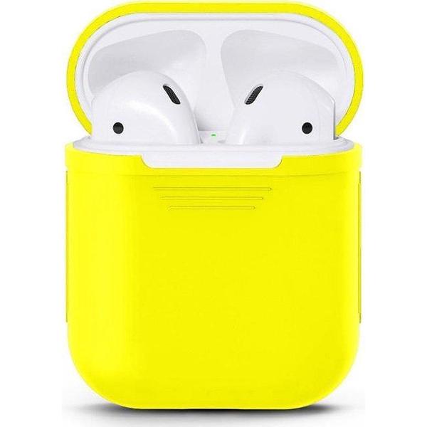 Siliconen Bescherm Hoesje Case Cover Geel voor Apple AirPods 1 & 2