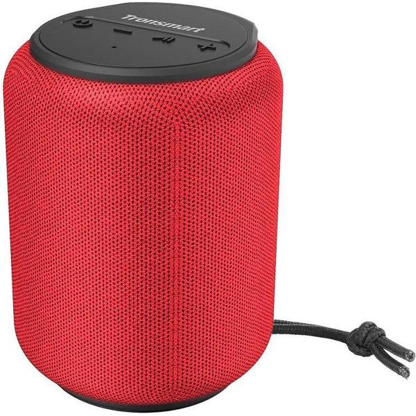 Bluetooth speaker rood – draadloze speaker – Tronsmart T6 mini rood - IPX6 spatwaterdicht - Draagbare Speaker met 360° Surround Geluid – Voice Assistent