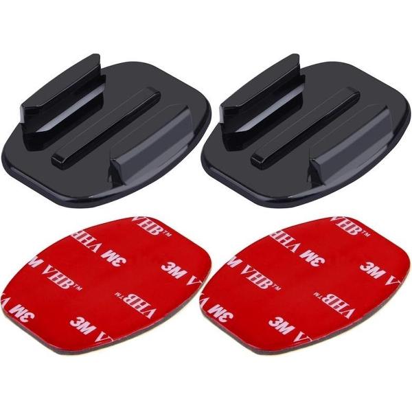 2 Vlakke Mounts + 2 zelfklevende bevestiging Stickers voor GoPro Hero 6 / 5 / 4 / 3+ / 3 / 2 / 1
