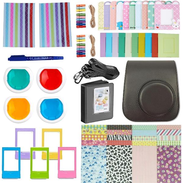 Accessoires Set voor Fujifilm Instax Mini 11 Case met Hoesje, Filters en meer - Zwart
