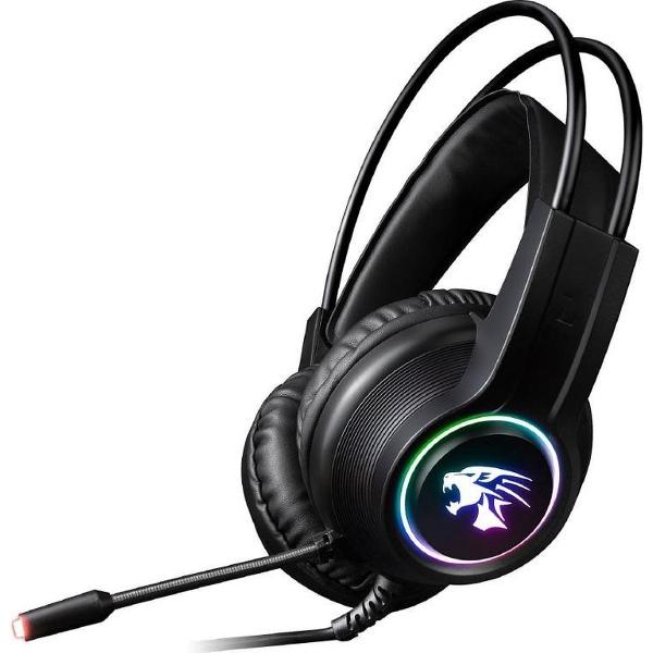 V6000 game headset - Bedrade hoofdtelefoon - USB - 3,5mm - LED - 2 meter - Zwart