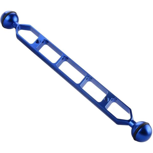 PULUZ 11,0 inch 27,9 cm aluminiumlegering Dual Balls Arm voor onderwater fakkel / videolicht (blauw)