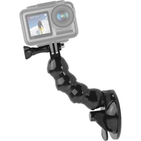 Zuignap Jaws Flex Clamp Mount voor voor GoPro HERO9 Black / HERO8 Black / 7/6/5/5 Session / 4 Session / 4/3 + / 3/2/1, DJI Osmo Action, Xiaoyi en andere actiecamera's (zwart)