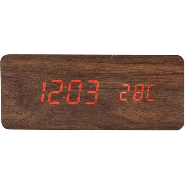 Denver ECQ-104NL / Digitale wekker met projectie en duaal alarm / Hout