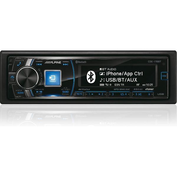 Alpine CDE-178BT - Autoradio Enkel DIN - USB - CD - Bluetooth
