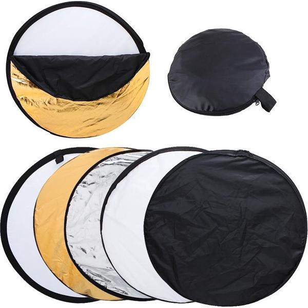 5-in-1 Reflectiescherm Set - 60 Centimeter - Zilver/Goud/Wit/Zwart