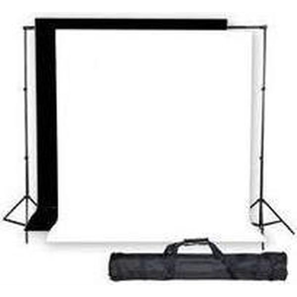 Bresser D-23 achtergrond support + 2 doeken 3x4m zwart en wit