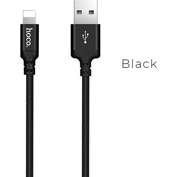 Hoco USB kabel naar Lightning zwart - 1m