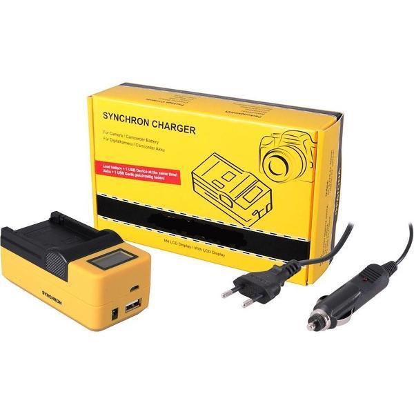 NB-6L en NB-6LH Cynchron lader met LCD en USB aansluiting