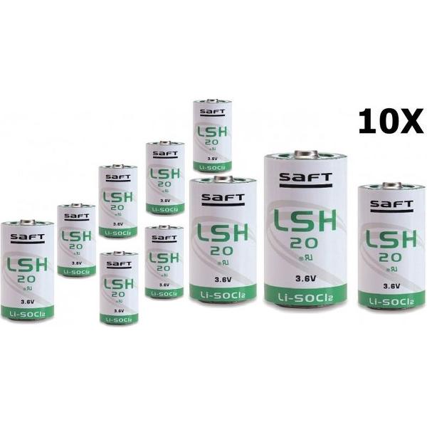 10 Stuks - SAFT LSH 20 D-formaat Lithium batterij 3.6V - 13000mAh