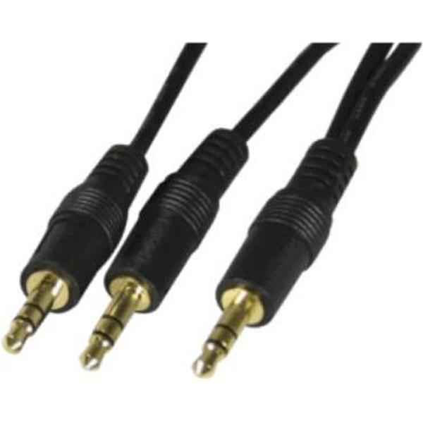 DELTACO MM-17A, Verloop van 1x naar 2x 3.5 meterm (Male) stereojack, 3 meter