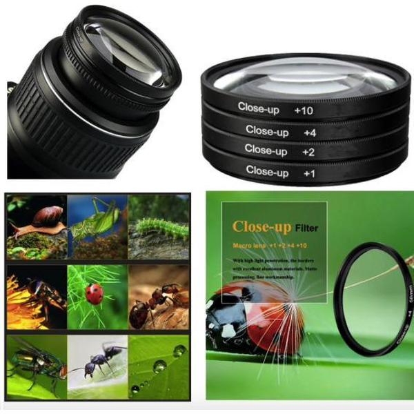 Close Up Macro Filter Set 58mm – Nikon / Canon / Sony Camera Lens Filter +1+2+4+10 – 4 Pack 58CUP