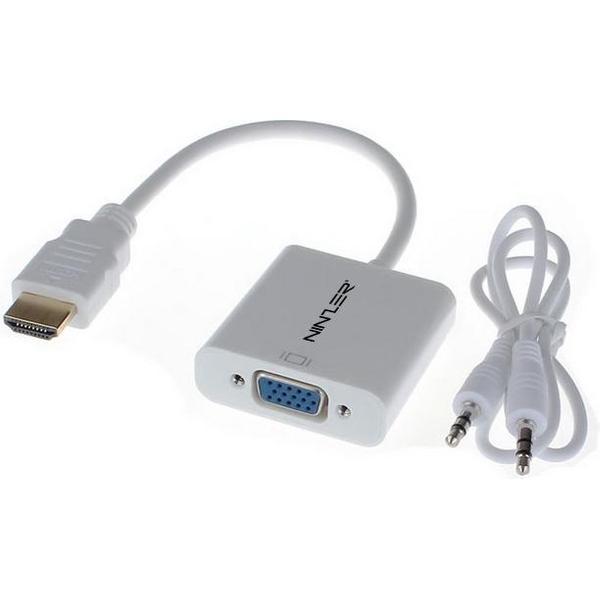 Ninzer® HDMI naar VGA adapter + Audio kabel - Wit