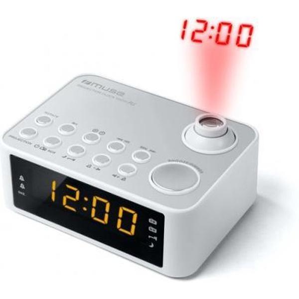 Muse M-178 PW wit wekker radio met projectie