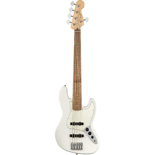 Fender Player Jazz Bass V PF Polar White 5/6-snarige basgitaar