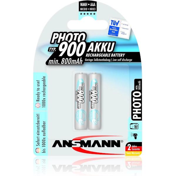 Ansmann Photo Nikkel-Metaalhydride (NiMH) 900mAh 1.2V oplaadbare batterij/accu