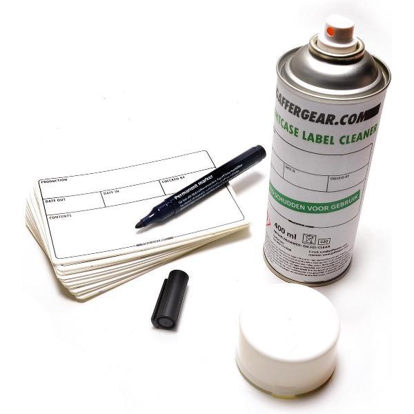 Gaffergear Flightcase label startset, 10 labels - cleaner - permanent marker