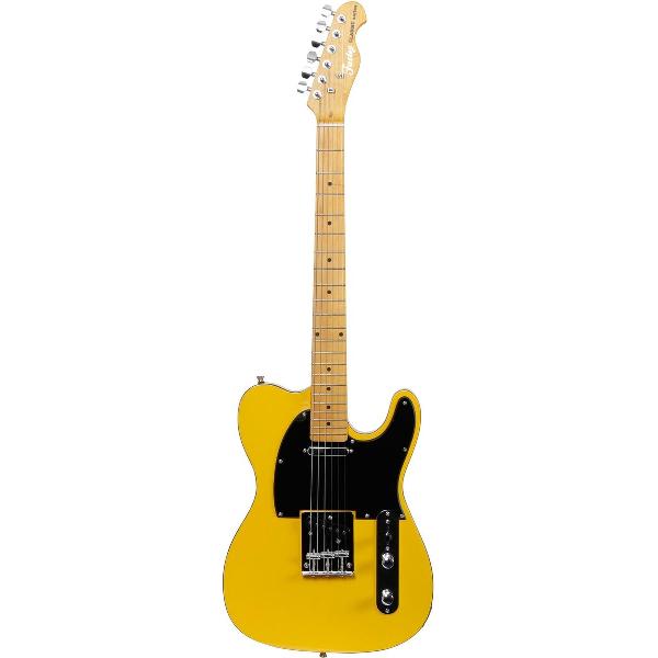 De Fazley Buttercup is een elektrische gitaar met een iconische uitstraling en een direct herkenbare sound. Deze FTL200BSB-M in Butterscotch Blonde heeft namelijk een T-stijl body gemaakt van essenhout (ash).