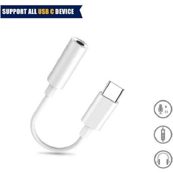 2 in 1 Type C Naar 3.5 MM Hoofdtelefoon Audio Adapter & Splitter Wit Voor Samsung S20 Ipad Pro 2018 Xiaomi huawei Alle Type-C Bellen