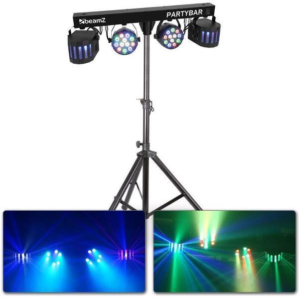 BeamZ PartyBar2 complete lichtset met 2x LED Derby & 2x LED par spot + statief