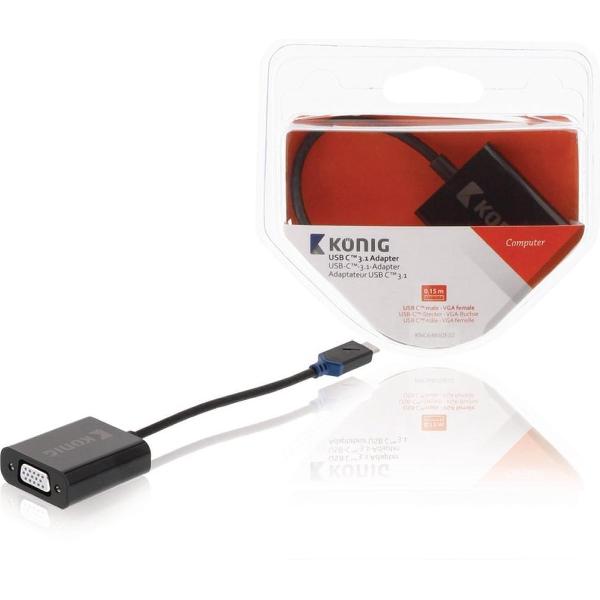 Konig USB-C naar VGA adapter - 0,15 meter