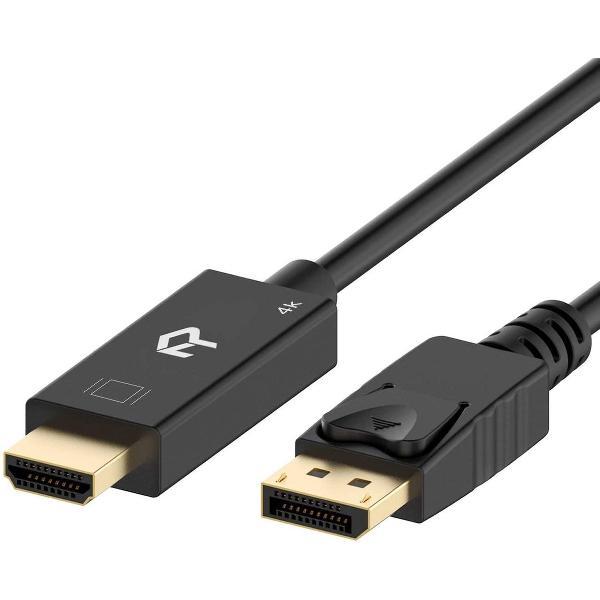 HDMI naar Displayport - ZINAPS Verbindungskabel Displayport (DP) auf HDMI, 4K Auflösung Kabel, 1,8 m, Schwarz