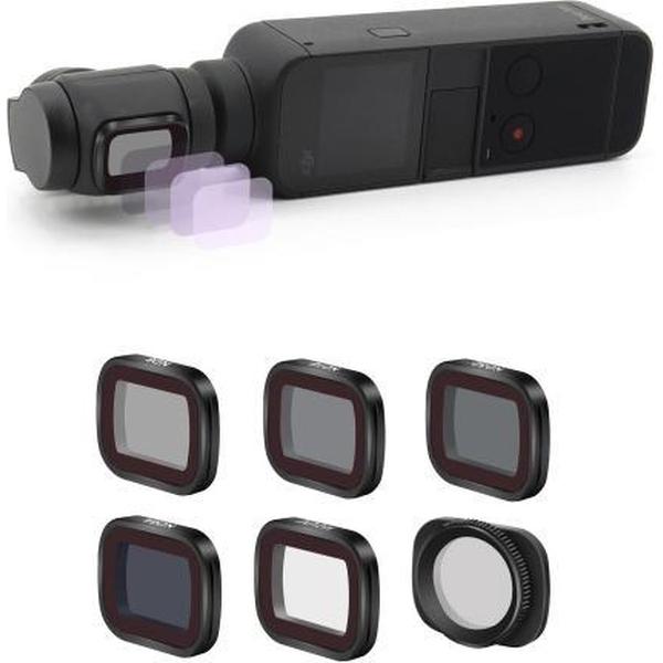 STARTRC 6 in 1 ND8 + ND16 + ND32 + ND64 + CPL + UV Instelbare polarisatie Dimmen Optische glazen lens Filterkits voor DJI OSMO Pocket 2