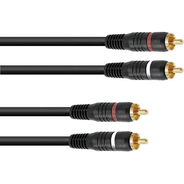 OMNITRONIC rca audio kabel - tulp kabel - 2x tulp 3m- cinch audiokabel