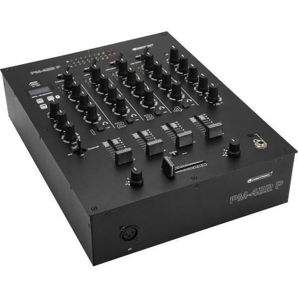 OMNITRONIC Mengpaneel USB - Audio mixer PM-422P 4-Channel DJ Mixer - with Bluetooth en USB Player