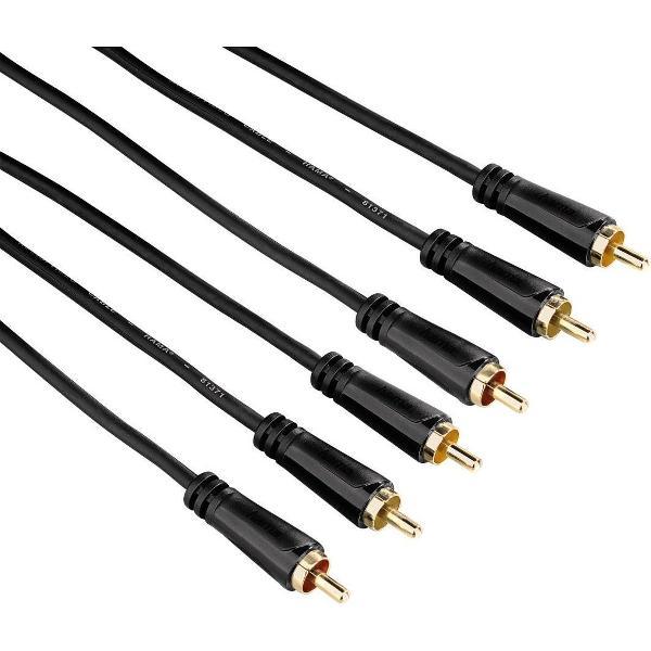 Hama audio- videokabel 2x3 cinch 5m, 3 ster