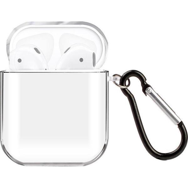 By Qubix - AirPods 1/2 hoesje no series - hard case - Transparant - Schokbestendig - AirPods hoesjes