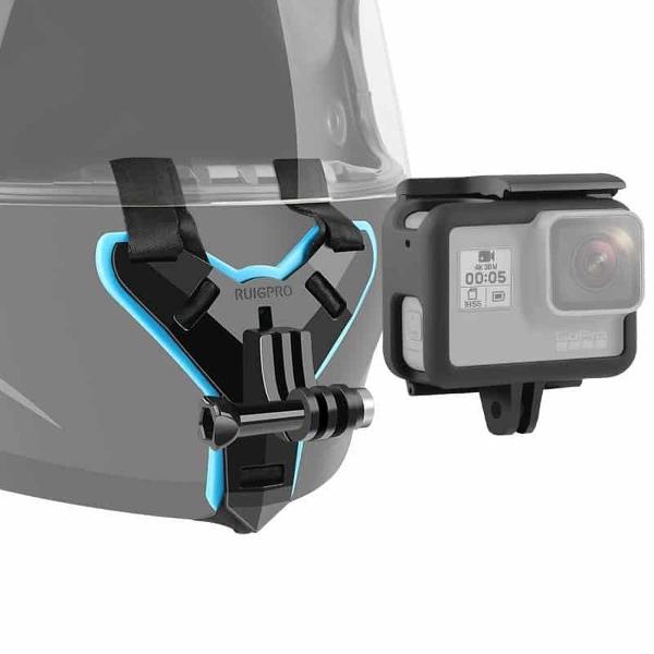 Helm Riemhouder + Rand Frame Mount Beschermende Kooi voor GoPro HERO7 Zwart / 6/5