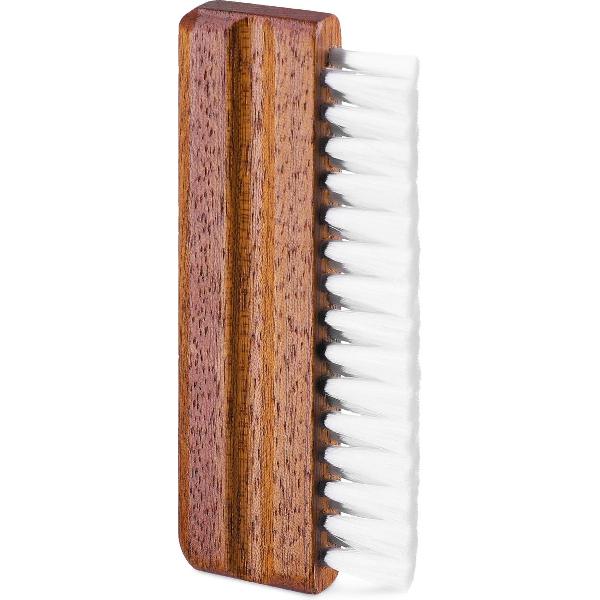 kwmobile platenborstel - Nylon borstel met houten handgreep voor lp's - Reiningsborstel tegen stof en vuil op vinylplaten - Stofborstel